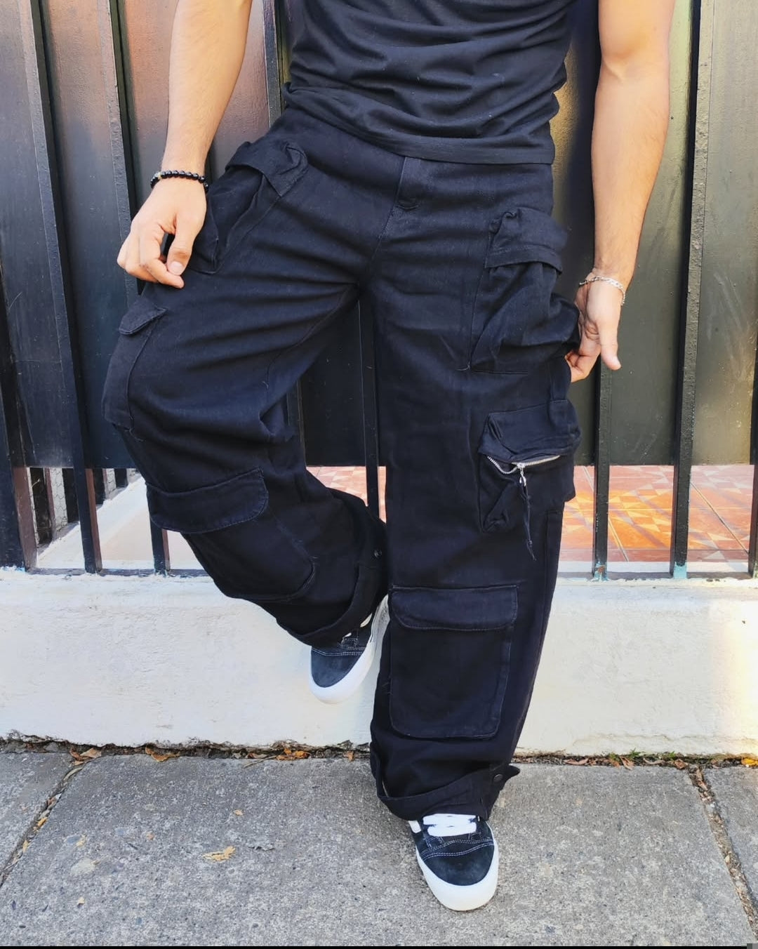 Jeans multicargo black